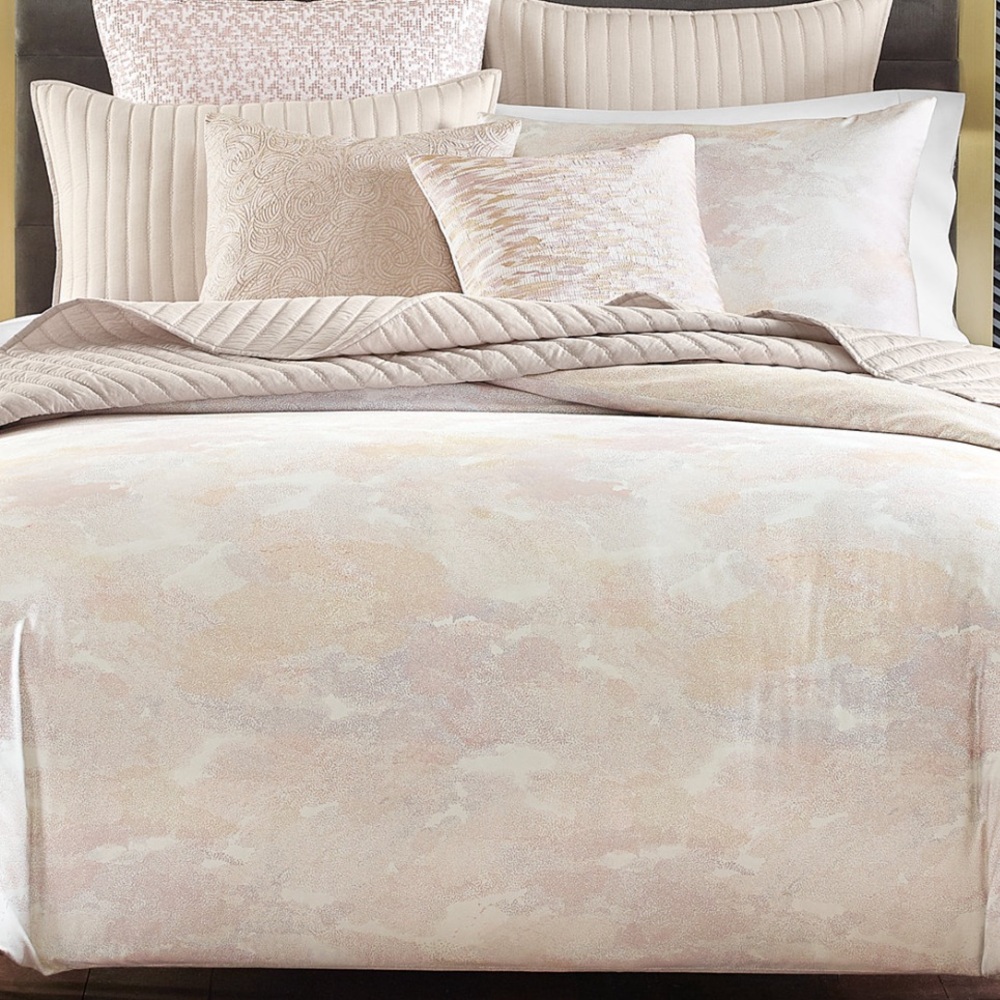 Hotel Collection Cloudscape Cream and Tan Cotton Duvet Cover Set